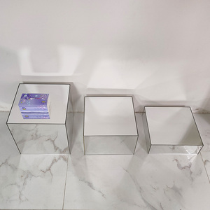 Bộ 3 vuông nhân đôi hiển thị Cube Acrylic tự chọn Riser Sliver gương acrylic phục vụ tự chọn risers hiển thị thực phẩm hiển thị - Product Image 3