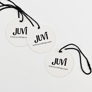 Custom Logo Luxury Clothing Hang <b>Tags</b> Eco-friendly White Square Embossed Silk Screen Printed Paper Hangtags Labels <b>Bags</b> Shoes - Product Image 6