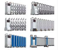 Barrière accordéon manuelle rétractable sans rail, étanche, en aluminium, porte de sécurité