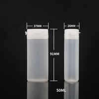 Bouteille en plastique de chewing-gum de 50ML, pot en plastique de poudre de dentifrice de 50ml et récipient en plastique de capsule