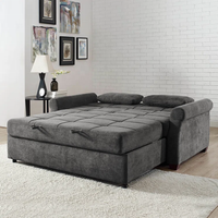 Canapé-lit compact fonctionnel de style marocain, beige poli, avec porte-gobelet, 180 cm, rose, tissu bleu pour camping-car, luxe discret pour hôtel