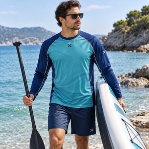 Rashguards amples et décontractés pour hommes |   Bleu Noir Gris Ciel Violet Vert |   Fabricant OEM ODM |   Vêtements de sport |   Manches longues | - Product Image 6