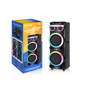 <span class=keywords><strong>Altavoz</strong></span> de <span class=keywords><strong>torre</strong></span> de sonido de diente azul para fiesta de Teatro de alta potencia de 12 "dual con batería recargable, caja de madera de 100W, - Product Image 4