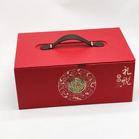 Maßgefertigte Luxuriöse Hochzeitsgeschenkbox Rote Kartonbox Magnetische Geschenkverpackung Lebensmittelverpackung Papierbox Mit Deckel und Griff
