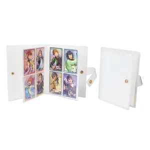 Clear PP 20 pages 80 trading card photo book 4 pocket card album with snap button closure