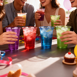 Customizable Disposable Pet <b>Plastic</b> Cold <b>Drink</b> Colored Coffee <b>Cups</b> Personalized for Wedding Party Celebration Corporate Souvenir - Product Image 3