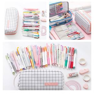 Étui à crayons et stylos en cuir PU rose coréen, grande capacité, personnalisé, mignon pour filles, étudiants, bureau, vente en gros <span class=keywords><strong>2023</strong></span> - Product Image 3