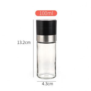 Wholesale 3oz <b>Mini</b> Ceramic Hand <b>Grinder</b> Jar 100ml Manual Glass Spice and Salt Pepper Mill <b>Grinder</b> Round Bottle for Kitchen Use - Product Image 2