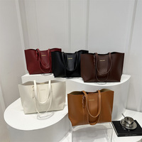 Bolso de Hombro Primavera 2026, Moderno, Minimalista, de Gran Capacidad, Bolso Tote de Cuero PU, Bolso Retro con Cartera
