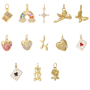 XINJUE Collier à chaîne ajustable en acier inoxydable Pendentif <span class=keywords><strong>de</strong></span> base en forme <span class=keywords><strong>de</strong></span> lettre d'amour en forme <span class=keywords><strong>de</strong></span> cœur et <span class=keywords><strong>de</strong></span> cupidon Pendentifs tendance en or 18 carats - Product Image 2