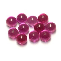 Meilleure vente en vrac synthétique 100 pièces/sac boule de sphère de rubis de pierre précieuse en vrac de couleur rose perle de vapeur Non poreuse