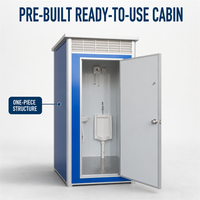 Toilettes portables compactes avec ventilateur d'extraction et sol antidérapant en plaque diamantée pour usage industriel