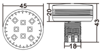 AC110V 45mm Préprogrammables 12 LED SMD5050 RGBW 1-16 Cabochons lumineux E14 pour manèges de fête foraine, lumières LED à fonctionnement automatique pour attractions