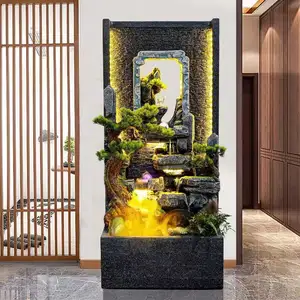 Large Rocks Outdoor Water Fountain Waterfall With Led Light Garden Decor