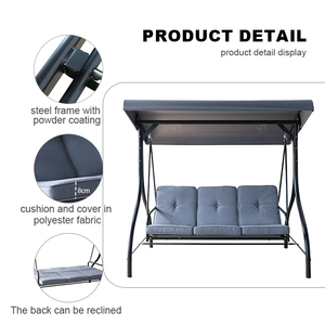 أثاث للحدائق الخارجية ، سرير متأرجح أرجوحة معلقة مع مظلة مع وسادة - Product Image 2