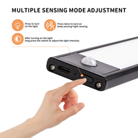 Tira de Luces LED con Sensor de Movimiento, Regulable, Súper Brillante, Recargable por USB, Inalámbrica, Adhesiva, Luz Nocturna para Escaleras, Armarios