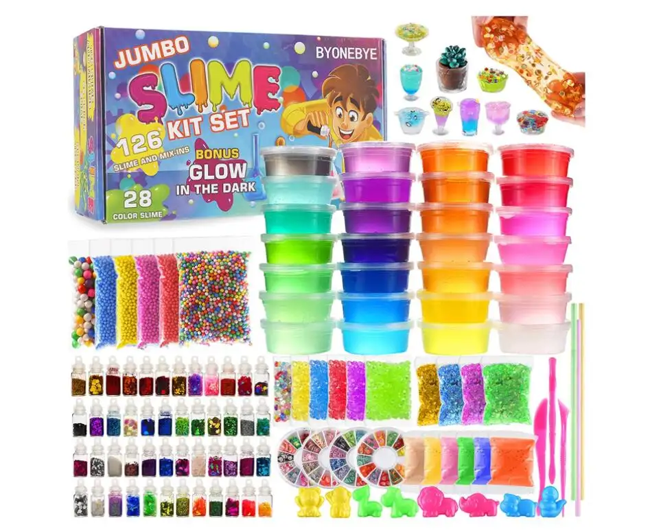 DIY Slime Making Kit for Girls Boys - Birthday Idea for Kids Age Ultimate Fluffy Slime Supplies Include Crystal Slime