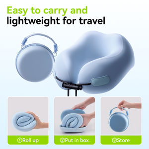 Oreillers de voyage en mousse à mémoire de forme en forme de U imprimés avec logo personnalisé pour le confort du cou pendant le sommeil en avion - Product Image 4