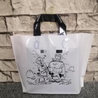 Sac de shopping en plastique PE biodégradable personnalisé avec votre propre logo, avec poignée