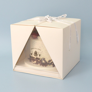 New Custom Wedding Birthday Handle Cake pop Boxe In Bulk Wholesale Sale Tall Cake Box With Window Transparent Clear Cup Cake Box