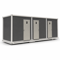 Nouvelle toilette publique mobile modulaire à trois compartiments, cabine de toilette préfabriquée portable, cabine sanitaire d'urgence extérieure