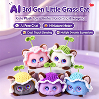 OEM ODM Jouet en peluche chat compagnon IA, mignon, mini pendentif de sac à dos, chat en peluche rembourré avec de grands yeux tactiles pour enfants et collectionneurs