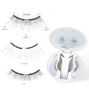 Vente en gros de faux cils magnétiques naturels doux réutilisables à étiquette privée, extensions de cils magnétiques 3D avec applicateur - Product Image 2