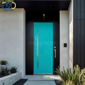 Porte d'entrée moderne en aluminium avec design sans cadre pour villas - Product Image 2