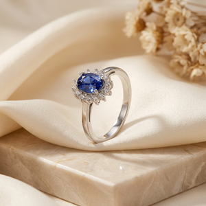 CZCITY Classic Rhodium Luxury Ladies Silver 925 Engagement <b>Ring</b> Brilliant Cut Moissanite Gemstone Wedding Party Jewelry Gift - Product Image 3