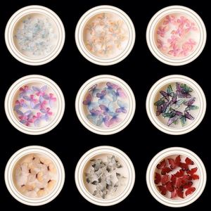 2024 Style chaud 10 pièces/pot 19 couleurs résine matériel Nail Art bricolage 3d papillon ongles breloques décoration papillon ongles conception - Product Image 1