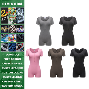 High Stretch Retro Washed Bright Color Jumpsuit Shorts Sexy Slimming Bodycon <b>Romper</b> Y2K Streetwear Club Outfit - Product Image 3