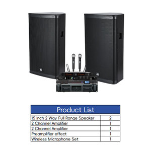 Altavoces Profesionales para DJ de Estudio, Juego Completo de Altavoces de 15 Pulgadas de 2 Vías de Rango Completo con Amplificador de 2 Canales y Juego de Micrófonos para Karaoke - Product Image 3