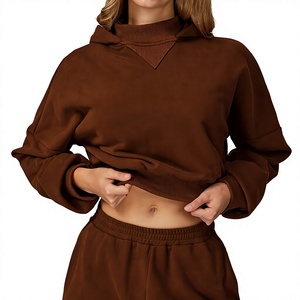 Sudaderas cortas para mujer, tela suave, ajuste personalizado, cómodas, informales, para el día a día y deportes, sudaderas cortas tipo crop top. - Product Image 3