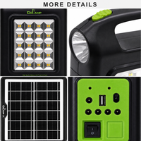 Lampe à panneau LED solaire avec lampe torche latérale intégrée, pour une utilisation à la maison et en extérieur, dure 6 à 9 heures