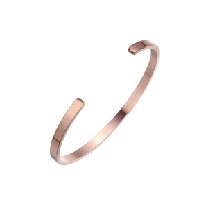 Hottest Selling 4-8mm Width Customized Simple Plain Cuff <b>Bangle</b> 316L Stainless Steel Metal Bracelet Blanks - Product Image 5