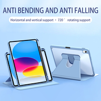 Vente directe de coques pour tablette iPad (A16) avec emplacement pour stylet, support rotatif à 360 degrés, housse de protection