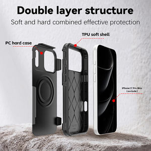 Nouveau étui rigide 2-en-1 givré de haute qualité + étui souple en TPU anti-poussière Anti-chute étui de téléphone magnétique fort pour <span class=keywords><strong>iPhone</strong></span> 17 ProMax - Product Image 2