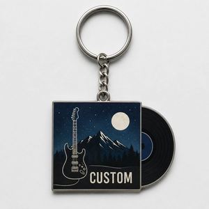 Porte-clés personnalisés en vinyle style rock indépendant, idéal pour la promotion d'albums de groupes de musique et comme souvenir – Vente en gros - Product Image 1