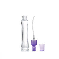 Flacon de parfum en verre transparent de 25 ml, best-seller, avec diffuseur, fermeture éclair gratuite, forme colorée et surface sérigraphiée avec valve