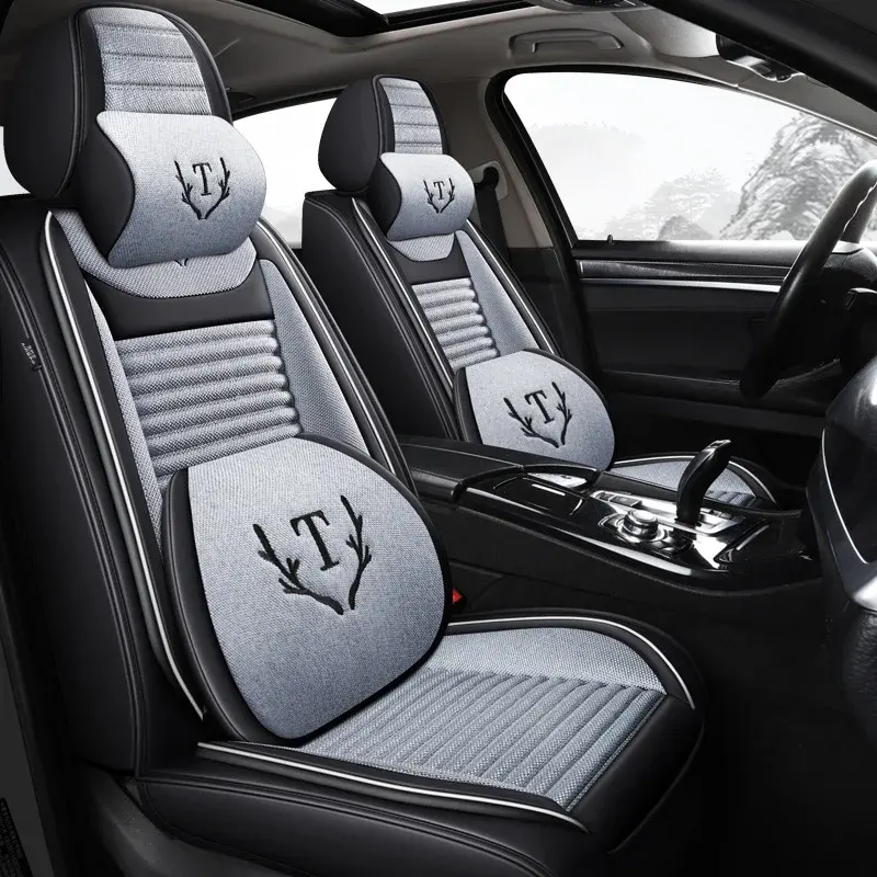 Funda de asiento de cuero cómoda de alta calidad, funda protectora de asiento de coche, fundas universales de cuero de diseño de lujo para asiento de coche