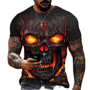 T-Shirt con <span class=keywords><strong>Stampa</strong></span> 3D di Teschio in Metallo per Uomo, Magliette con <span class=keywords><strong>Stampa</strong></span> Digitale Integrale, Top Hip Hop, Abbigliamento Personalizzato con Grafica - Product Image 2