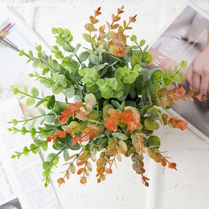 Plante d'eucalyptus artificielle CallaFloral, couleurs vertes d'automne, en PVC souple, pour décoration de mariage, artisanat transfrontalier - Product Image 2