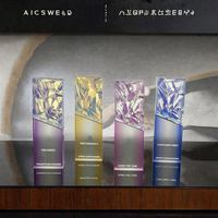Nouvelle Arrivée Plaque en Verre Cristal Dégradé UV Écologique Violet Bleu Rose Jaune Arc-en-ciel – Cadeaux d'Entreprise et de Bienvenue pour Salons Professionnels
