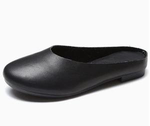 Zapatos de Mujer Hechos a Mano con Cuero Genuino, Estilo Mori Girl, Retro, Planos, Sin Cordones, Tallas Grandes, con Flores, para Verano, Directo de Fábrica - Product Image 5
