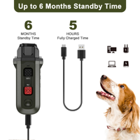 Répulsif à ultrasons pour chiens rechargeable, étanche, longue portée 16 pieds, batterie 850 mAh Type C, dispositif anti-aboiement portable en plastique