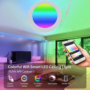Tuya App Smart Control Wifi Smart Panel RGB CCT Led Panel de techo Luz 12W Lámpara de techo indirecta - Product Image 3