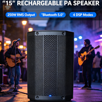 Ginetta-12-1 Haut-parleur PA rechargeable tout-en-un 2 voies de 12 pouces Classe D 250W Bluetooth 5.0 DSP 4 modes Alimenté par batterie