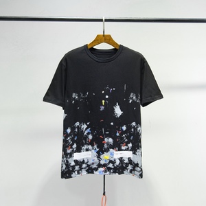 โรงงานดรอปชิป ขายส่งเสื้อผ้าสตรีทแวร์ คอกลม ลายจุด ผ้าถัก 100% คอตตอน 360 กรัม แขนสั้น ไฟ EL กระพริบ สำหรับผู้ชาย - Product Image 1