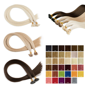 Extensiones de cabello humano mongol ruso plano Nano I U punta virgen cutículas queratina extensiones de cabello humano - Product Image 1
