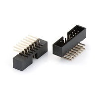 Conector IDC de 14 pines con paso de 2.0 mm y ángulo de 180 grados, doble conector DC de 3 pines, 2A/3A 300V AC, certificado RoHS, PA6T/Latón para PCB Macho/Hembra